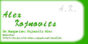 alex kojnovits business card